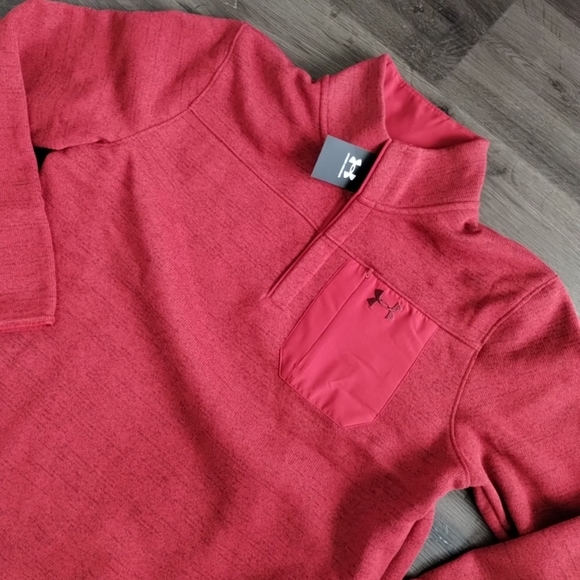 XXL Men's Under Armour 1316276-611 Specialist Henley 2.0 Red Jacket Pullover - Picture 2 of 6